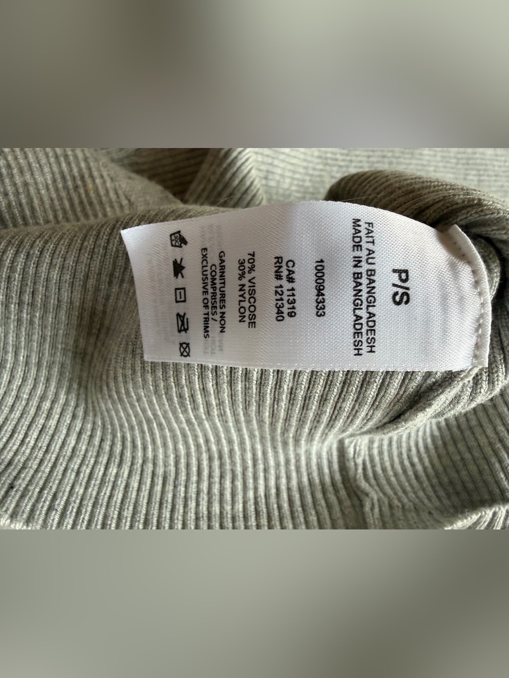 Garage Light Gray Ribbed V-Neck Button Tank - Picture 4 of 4
